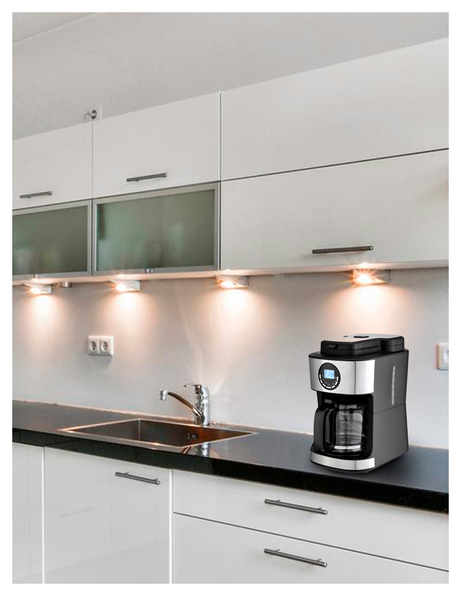 Cafetera Digital 12 Tz Con Molino De Café Integrado Pink Garlic CDMC12T