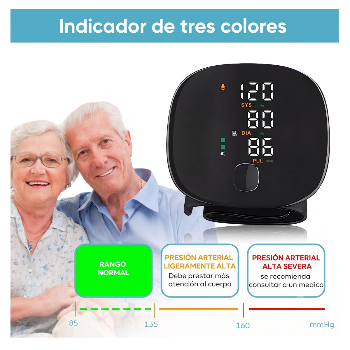 Baumanómetro Medidor De Presión Arterial Usb Pantalla LCD Negro ET020