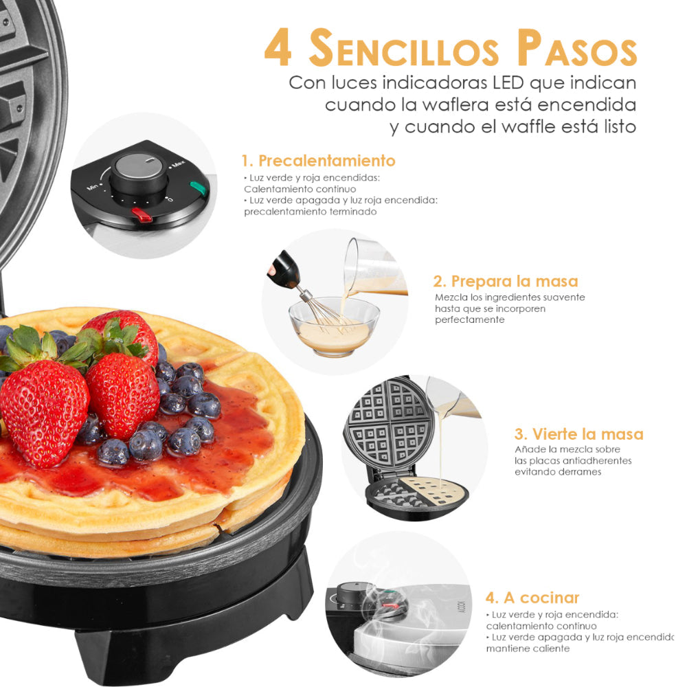 WAFLERA ACERO INOXIDABLE CIRCULAR AICOK