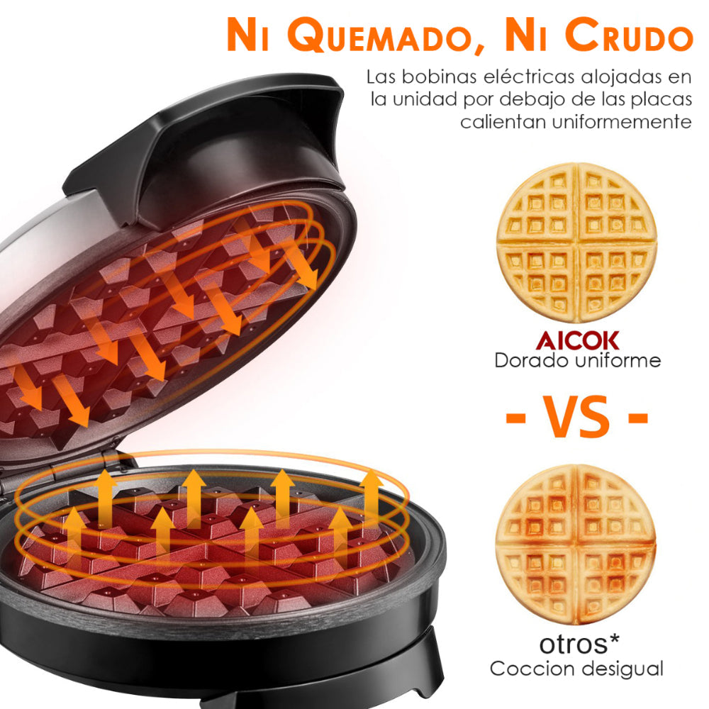 WAFLERA ACERO INOXIDABLE CIRCULAR AICOK