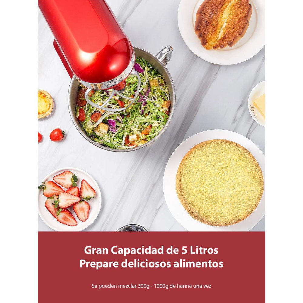 Batidora De Pedestal Doble Brazo Roja Aicok Mk-37