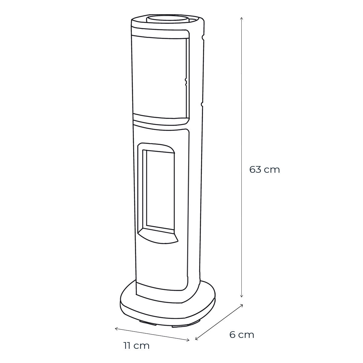 Calefactor De Torre Ceramico  24 "Con Flama Red Fan CFMA25