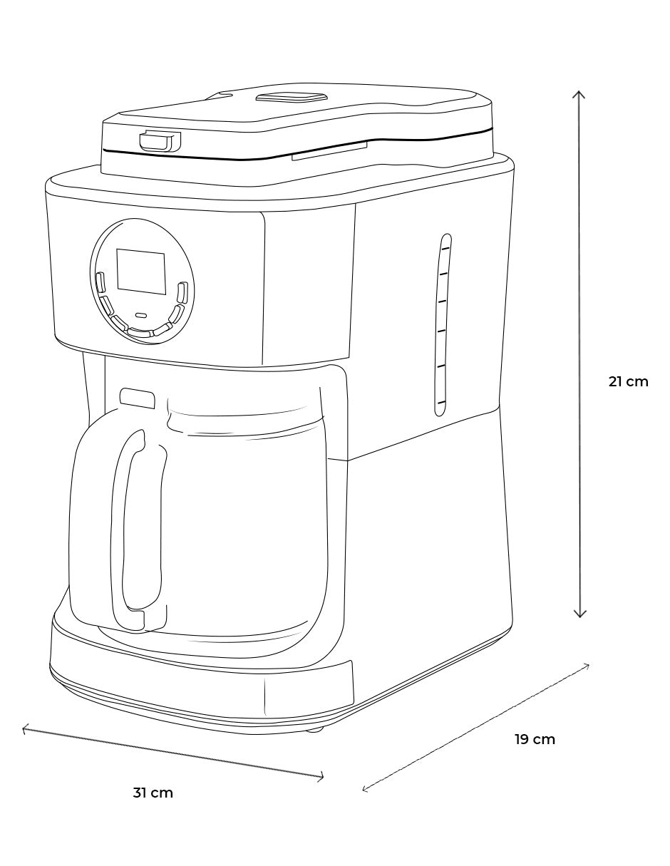 Cafetera Digital 12 Tz Con Molino De Café Integrado Pink Garlic CDMC12T