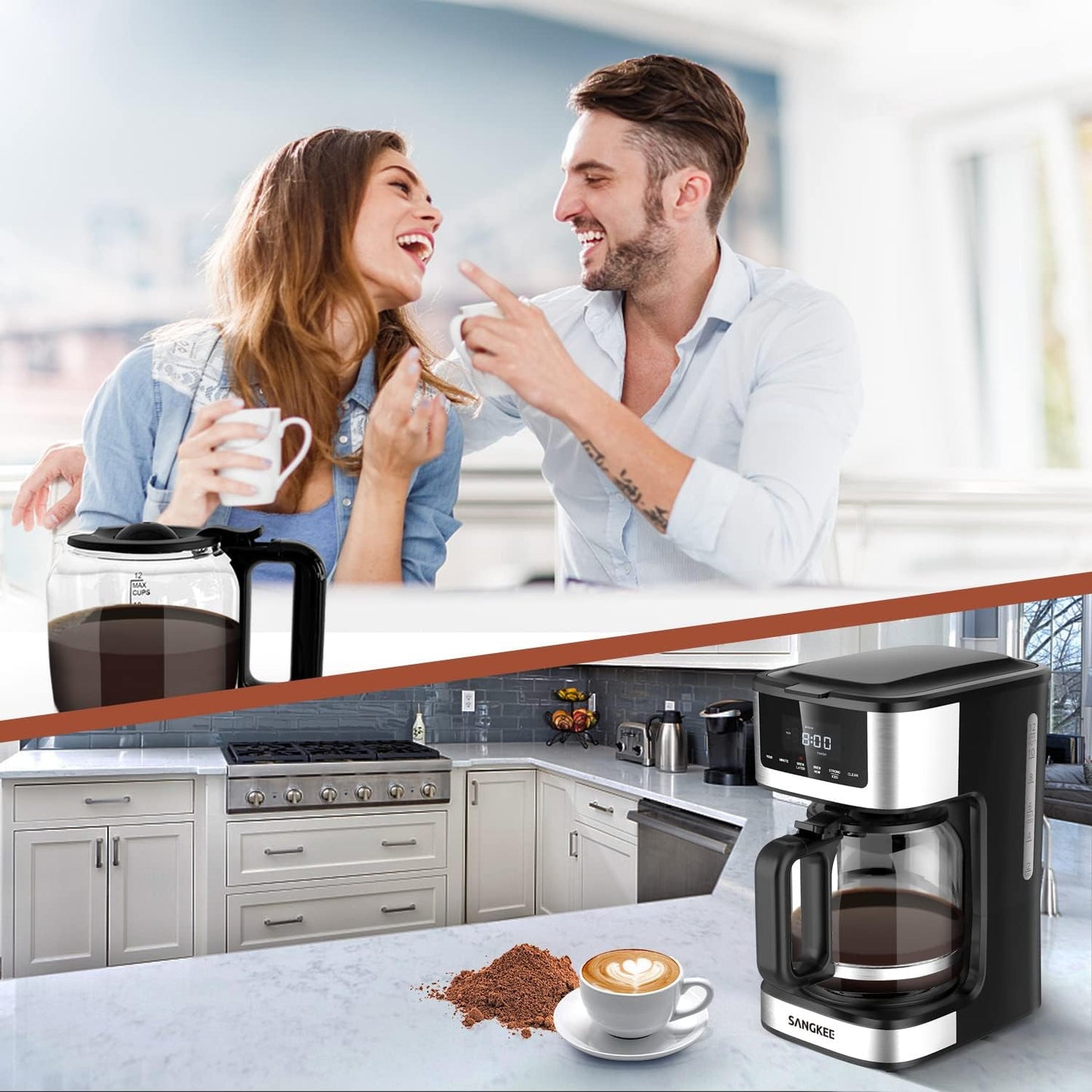 Cafetera de Goteo Sangkee Digital K10127