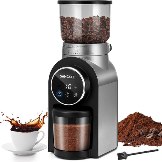 Molino de Café Eléctrico Sangkee  30 Ajustes de Acero Inoxidable para Espresso K10166