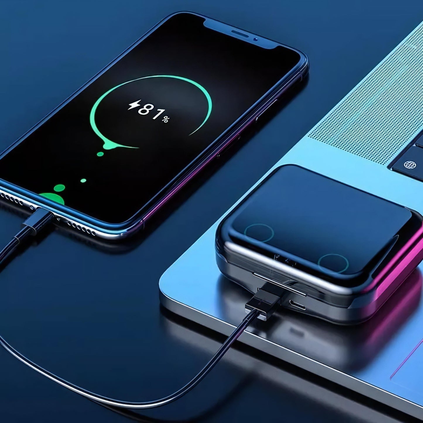 Set de Audifonos Tws Inalambricos Con Estuche de Carga ET008