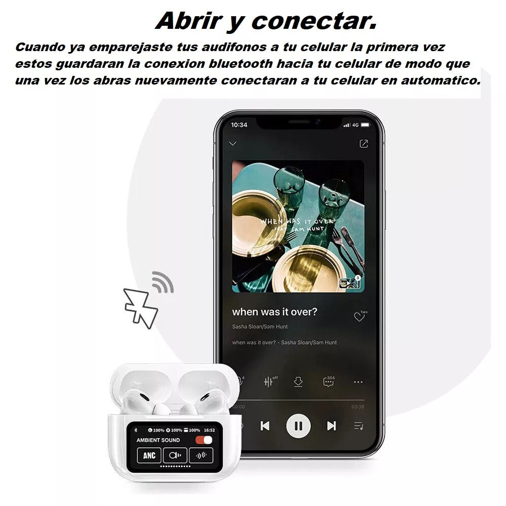 Audífonos Inalámbricos Con Pantalla Táctil Integrada Et009