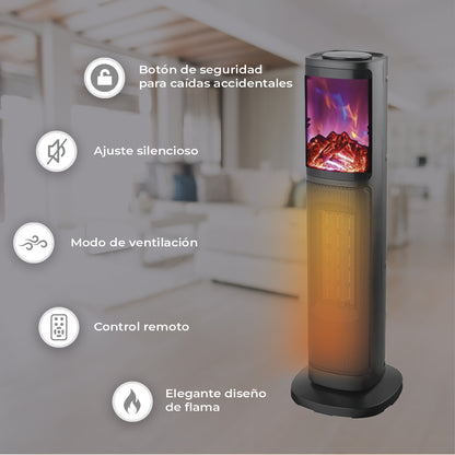 Calefactor De Torre Ceramico  24 "Con Flama Red Fan CFMA25