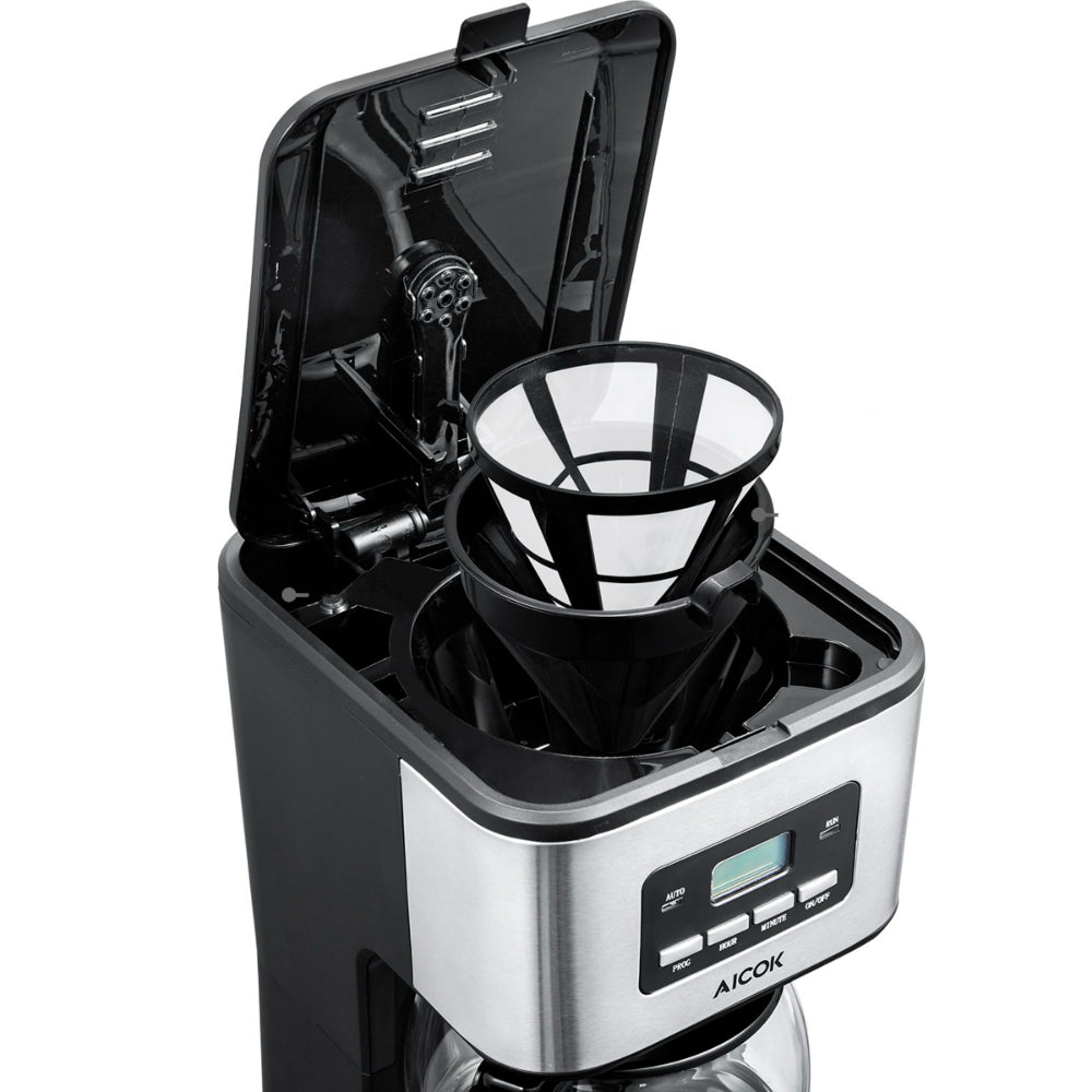Cafetera Digital Programable 12 Tazas (1.5 Litros) Aicok