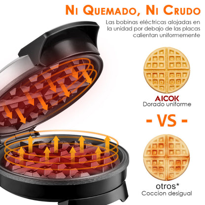 WAFLERA ACERO INOXIDABLE CIRCULAR AICOK