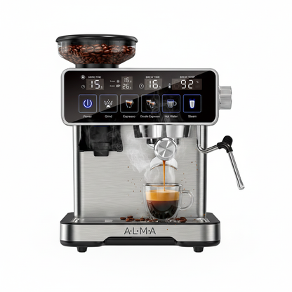 Cafetera Profesional con Molino de Cafè y Deposito de Leche ALMA