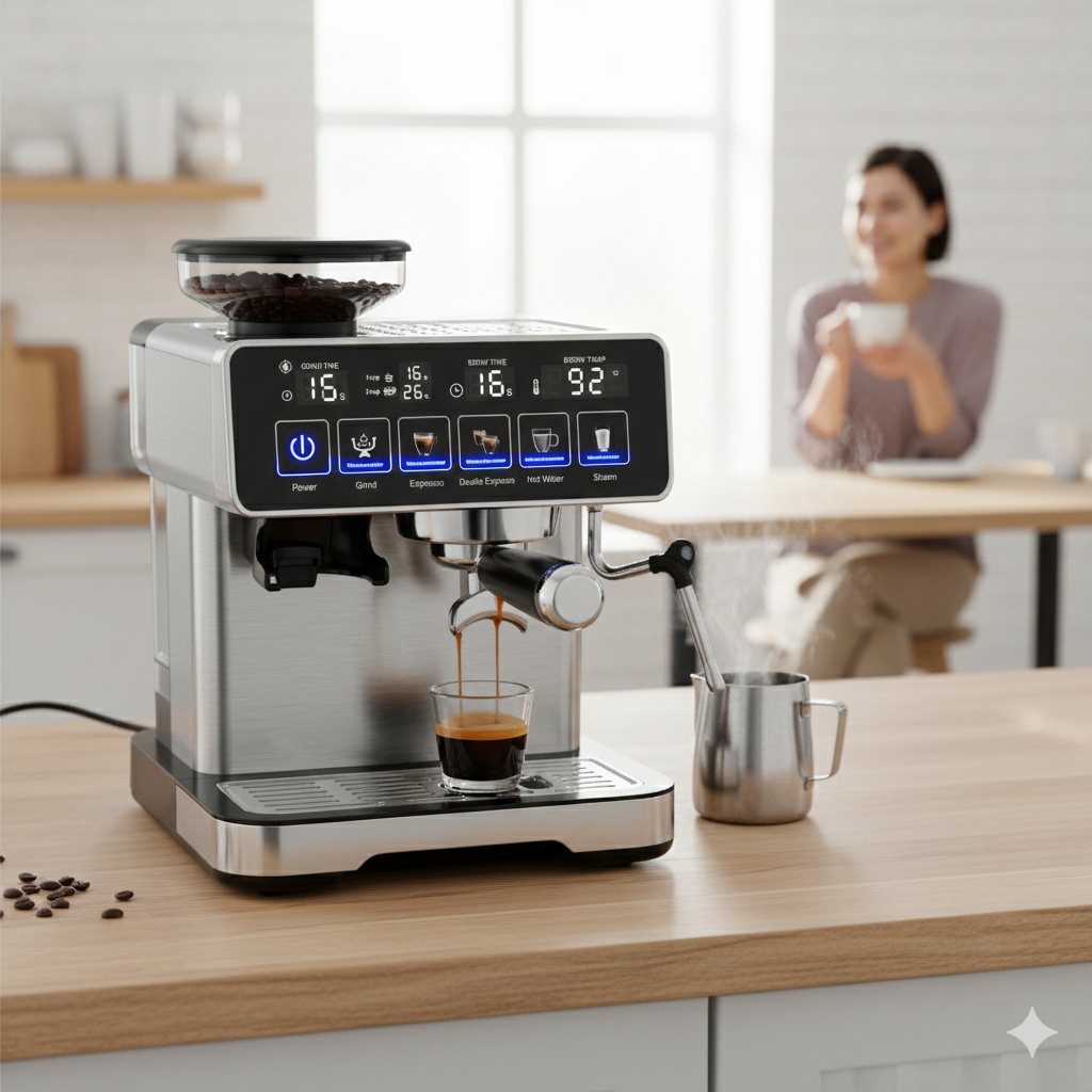 Cafetera Profesional con Molino de Cafè y Deposito de Leche ALMA