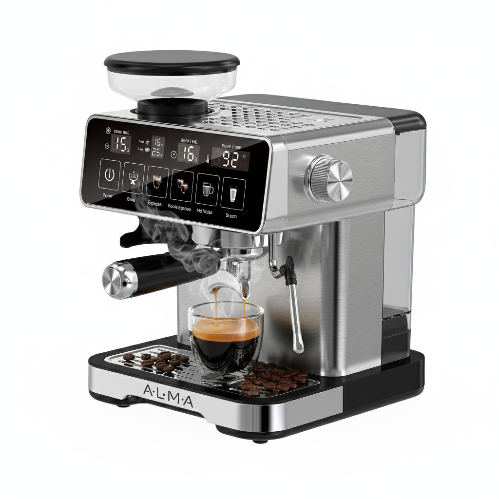 Cafetera Profesional con Molino de Cafè y Deposito de Leche ALMA