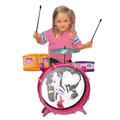 Bateria Infantil Fiesta Band Mytoy Rosa 5701