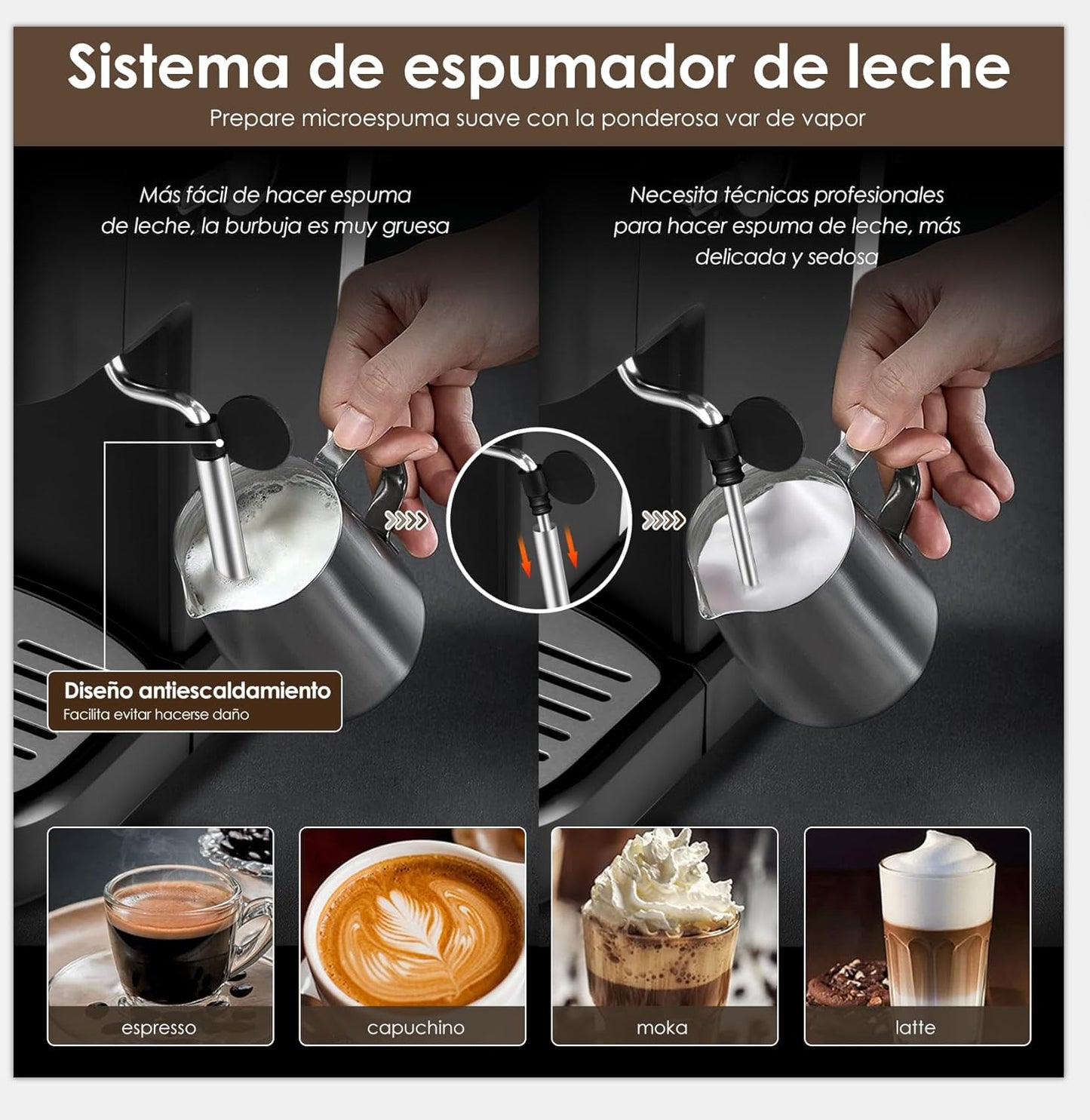 Máquina De Espresso y Capuchino Sangkee  20 Bares K10148