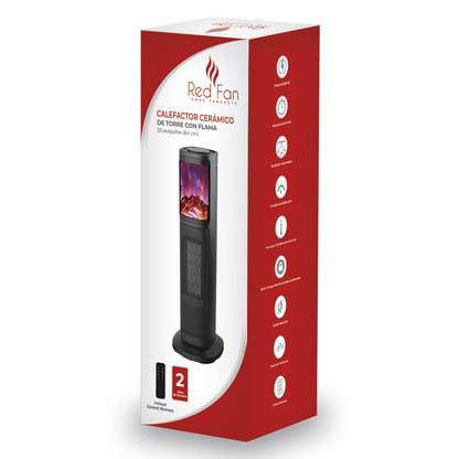 Calefactor De Torre Ceramico  24 "Con Flama Red Fan CFMA25