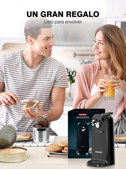 Abrelatas eléctrico 3 en 1 Automático Sangkee con afilador de cuchillos  función de destapador K10149