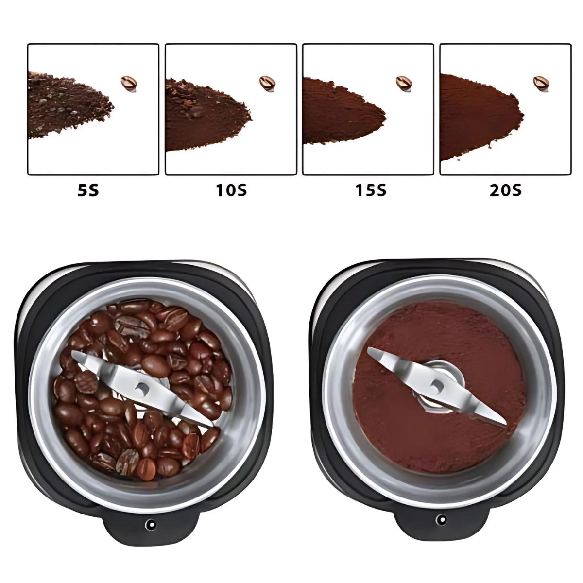 Molino De Café Eléctrico Acero Inoxidable Aicok