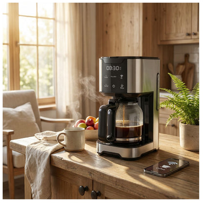 Cafetera Wifi Inteligente Smart Digital 12 Tazas Pink Garlic