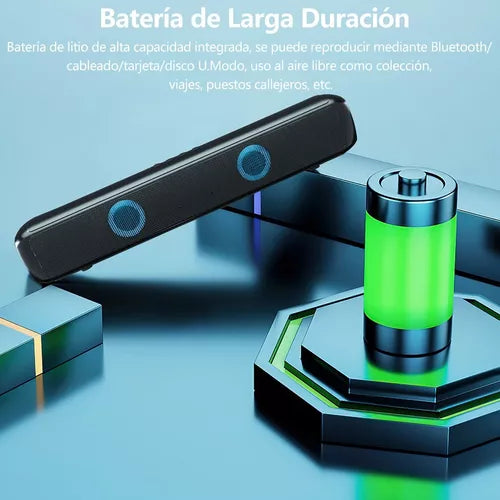 Barra De Sonido Bluetooth Recargable Rgb