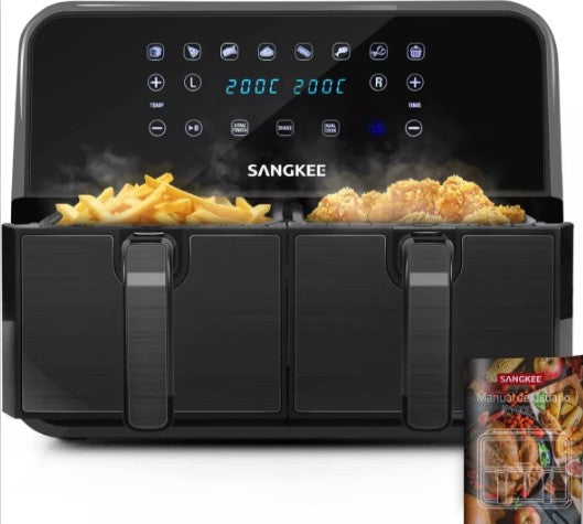 Freidora De Aire Con Doble Cesta 8 En 1 Sangkee  K100064