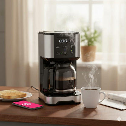 Cafetera Wifi Inteligente Smart Digital 12 Tazas Pink Garlic