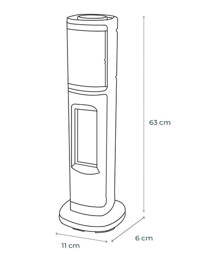 Combo De 2 Calefactores De Torre Ceramico Con Flama Red Fan Negro