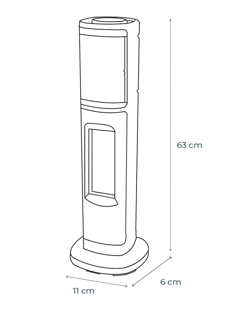 Combo De 4 Calefactores De Torre Cerámico Con Flama Red Fan Negro